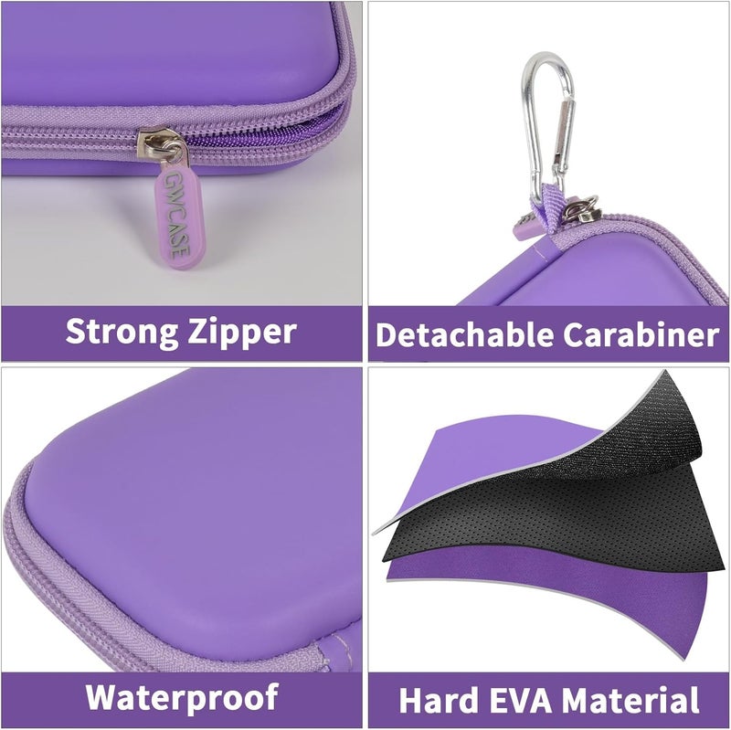 GWCASE Case Compatible with Samsung T9/ T7/ T7 Shield Portable SSD 1TB 2TB 4TB External Hard Drive, Storage Travel Carrying Holder Organizer for Solid State Drives & USB Cable (Box Only)-Purple - Image 3